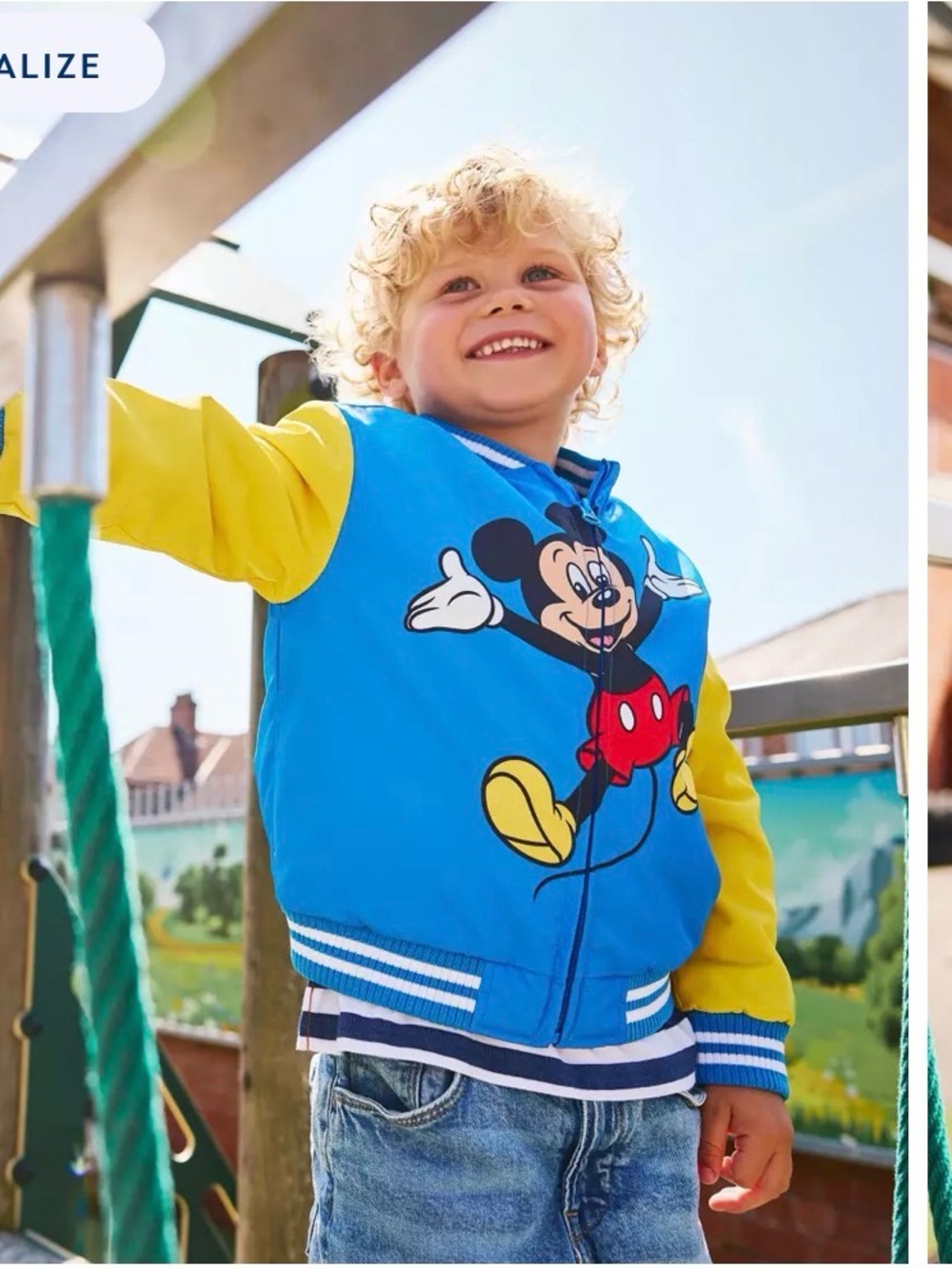 Disney Kids' Mickey Mouse Colorblock Jacket - Blue/Yellow/Green